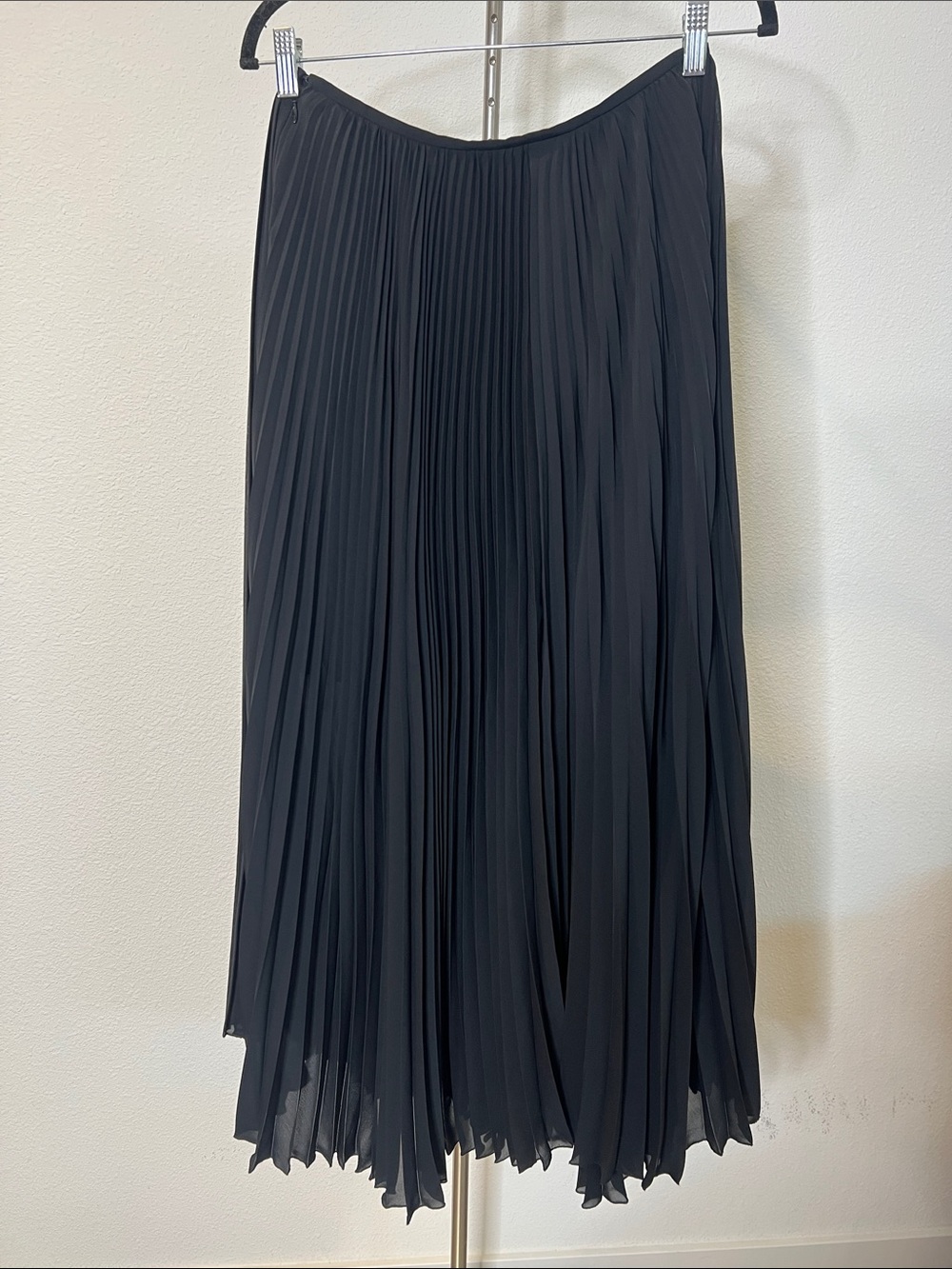 Kenzo Paris Black Pleated Asymmetric Midi Skirt - Picture 2 of 3